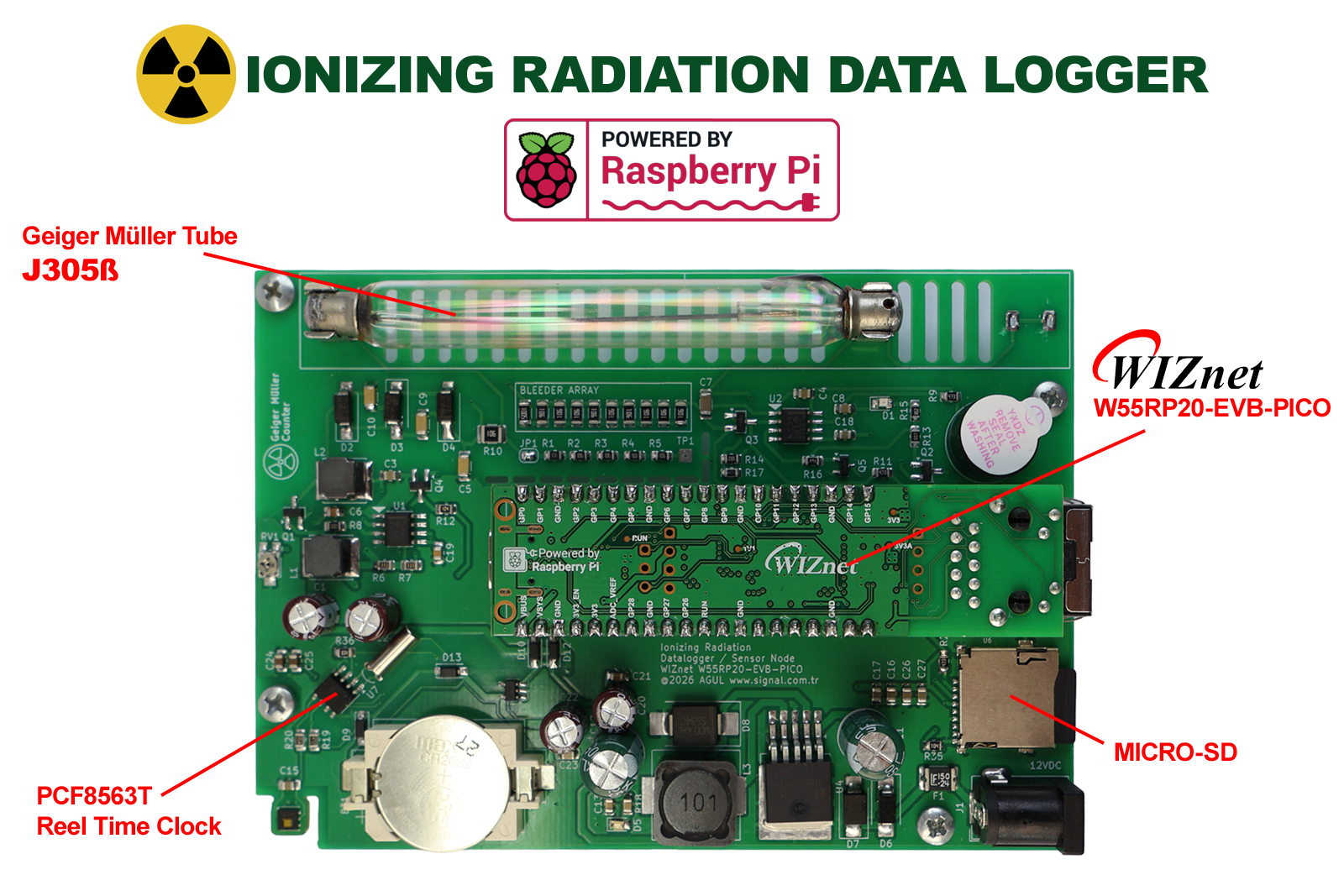 Ionizing Nuclear Radiation Detector Data Logger Remote Server Logger